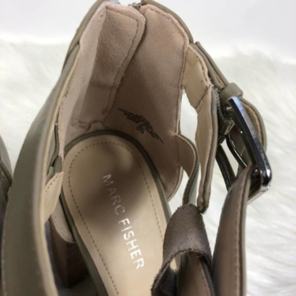 Marc Fisher Stacked Heel Open Toe Booties - Picture 6 of 7